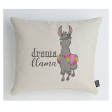 Drama Llama bright pom poms cushion