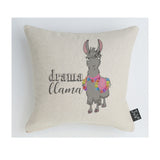 Drama Llama bright pom poms cushion