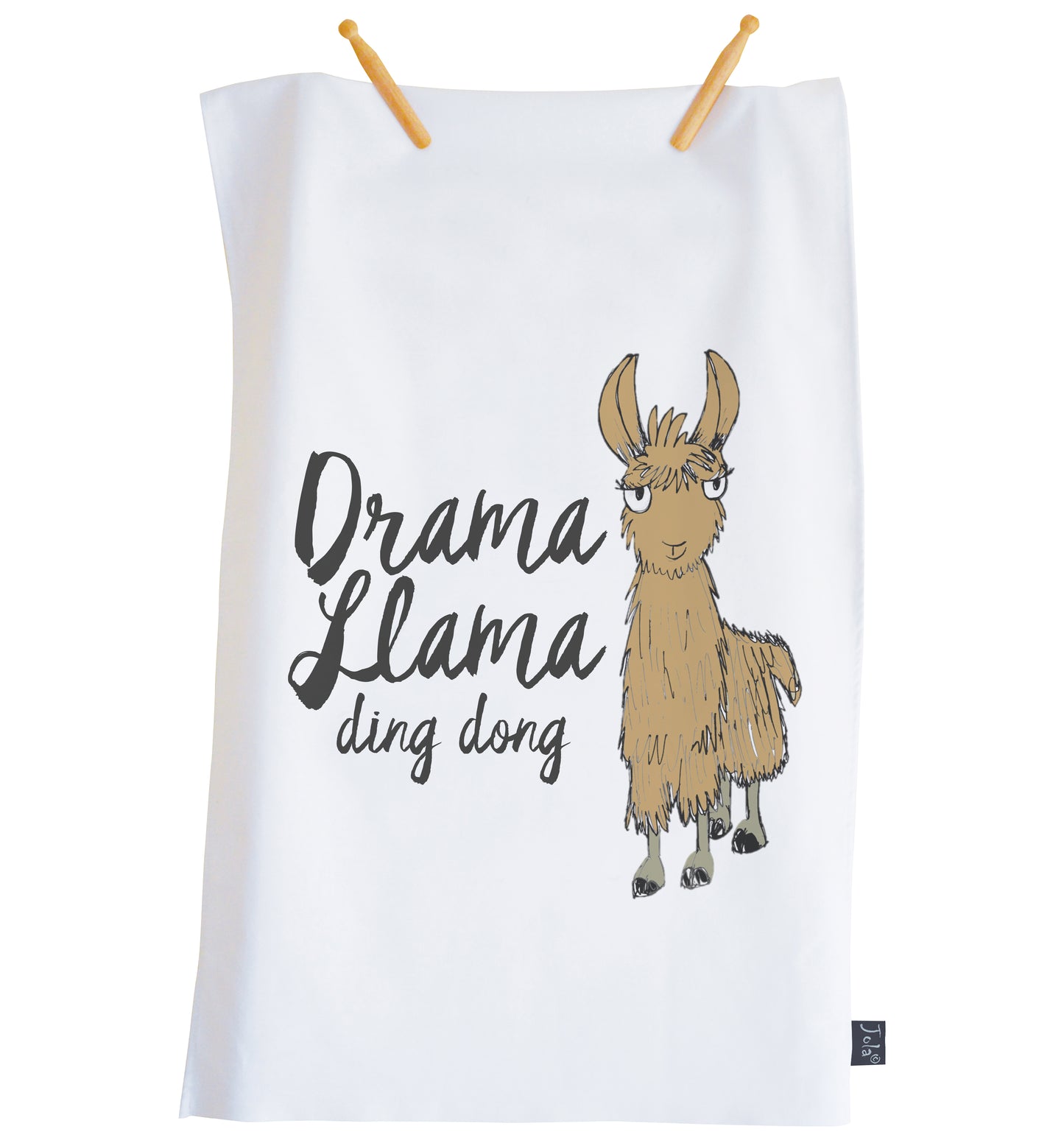 Drama Llama ding dong Tea towel