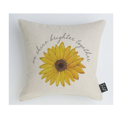 We shine brighter together ECH sunflower cushion