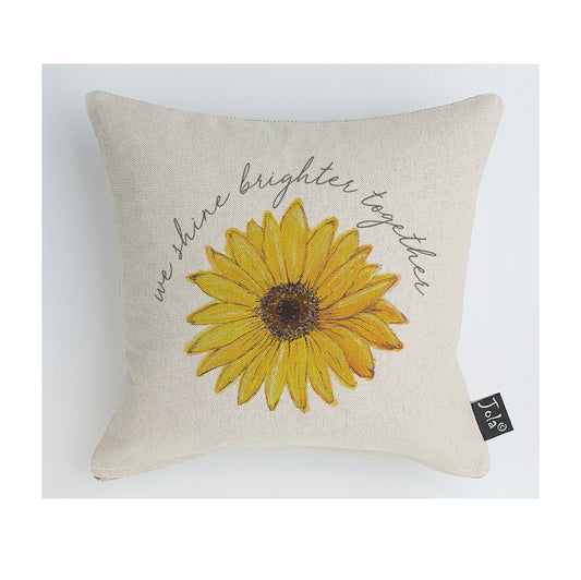 We shine brighter together ECH sunflower cushion
