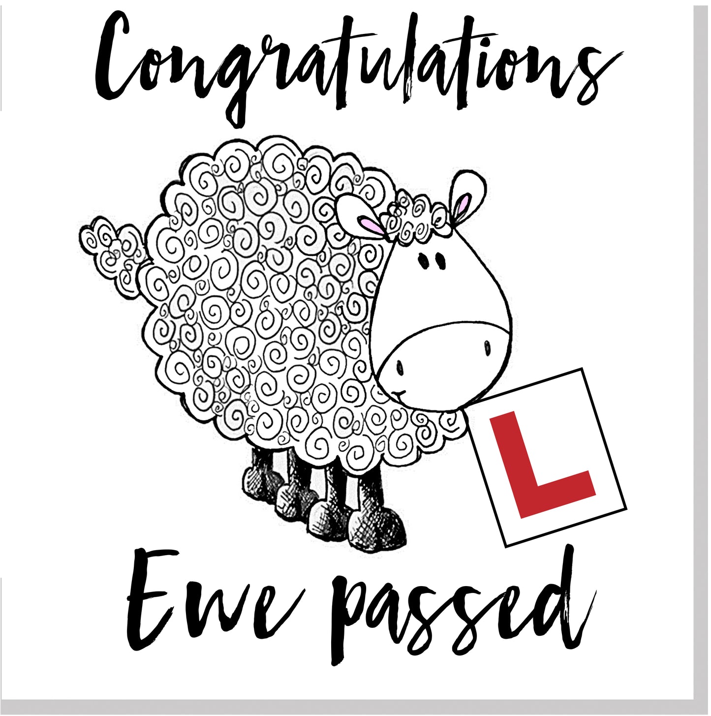Congratulations ewe passed square card