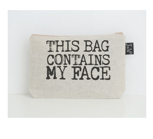 This bag contains my face small make up bag - Jola Designs