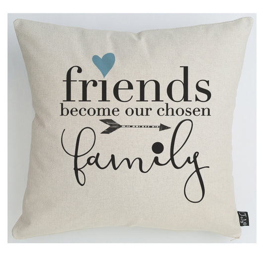 Friends family blue heart cushion