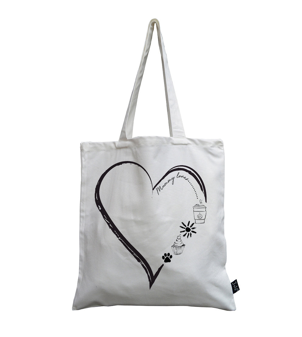 Personalised Mummy Favourites Heart canvas bag - Jola Designs
