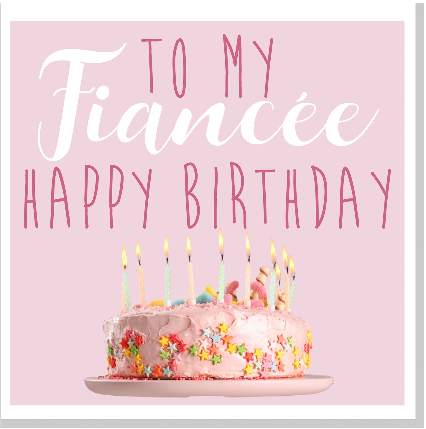 Fiancé/Fiancée Happy Birthday square card
