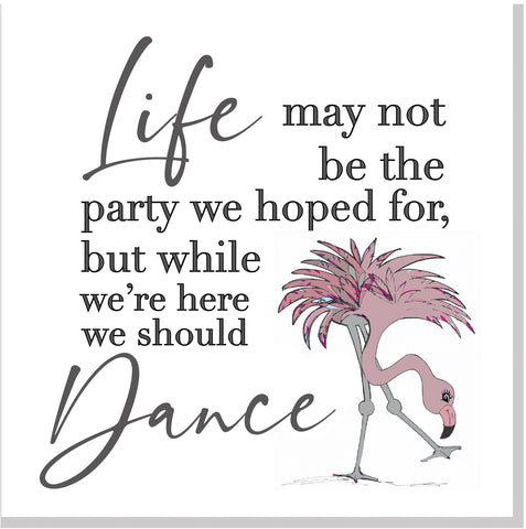 Flamingo life party square card