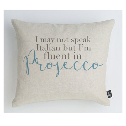 Fluent in Prosecco cushion