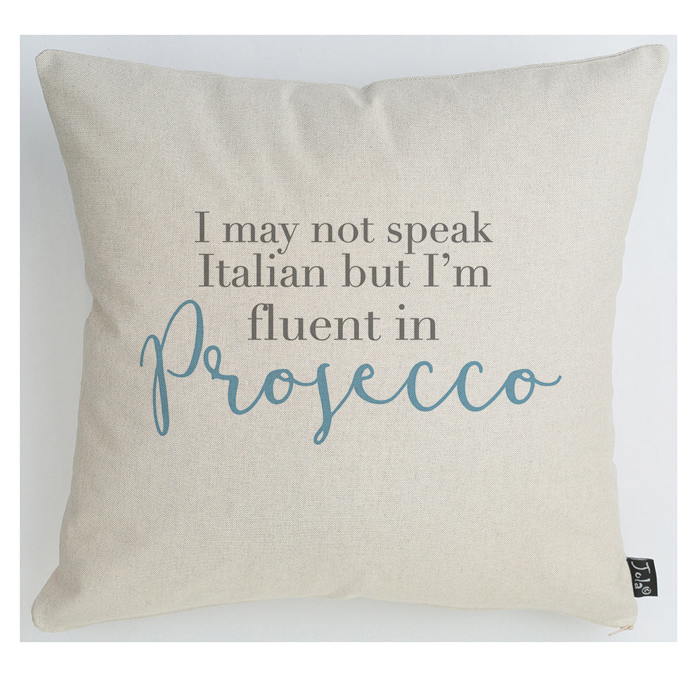 Fluent in Prosecco cushion