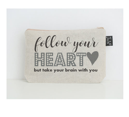 Follow your heart small make up bag