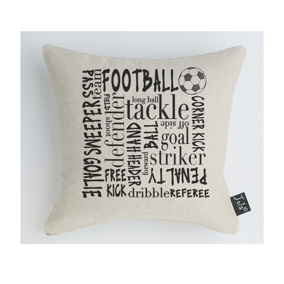 Football Typography cushion
