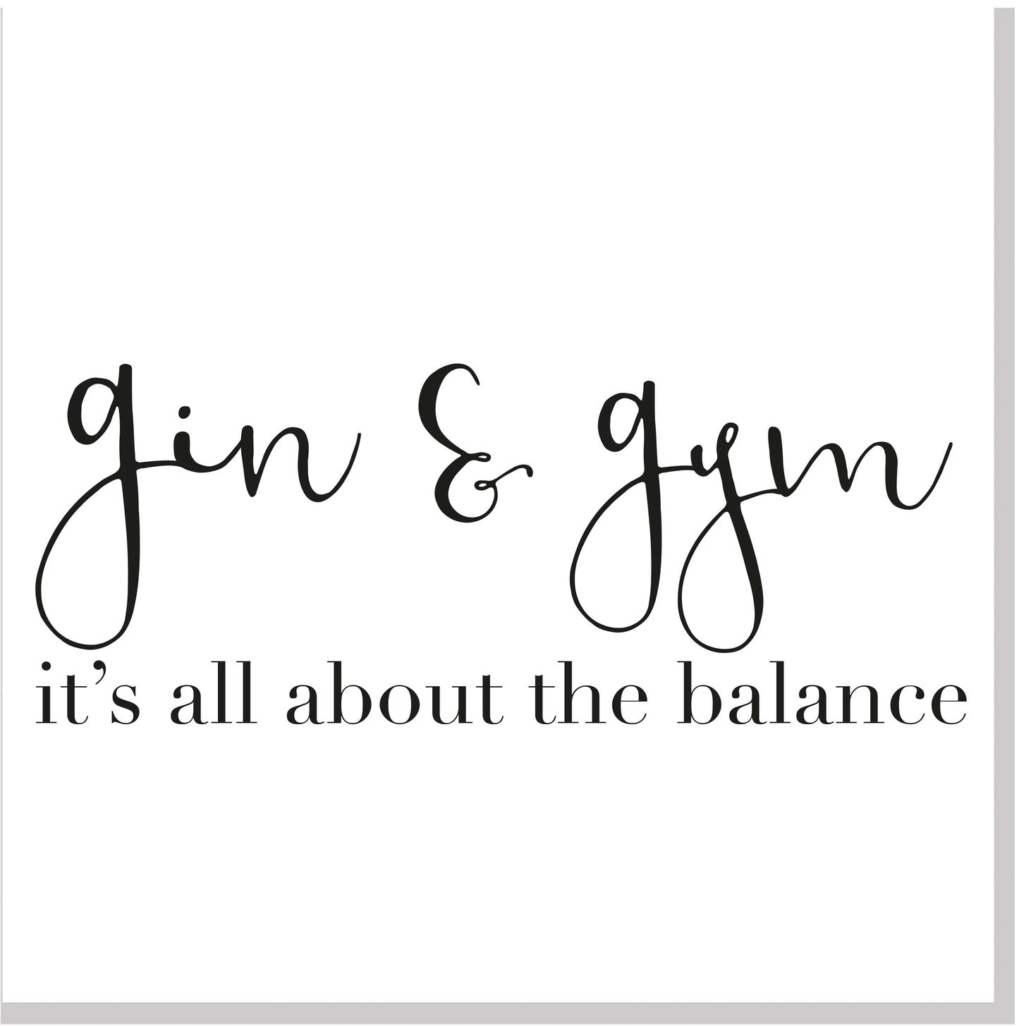 Gin & Gym square card
