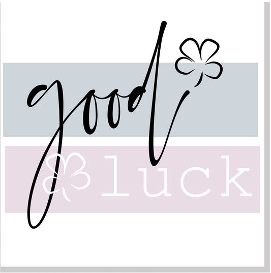 Good Luck pastel square card