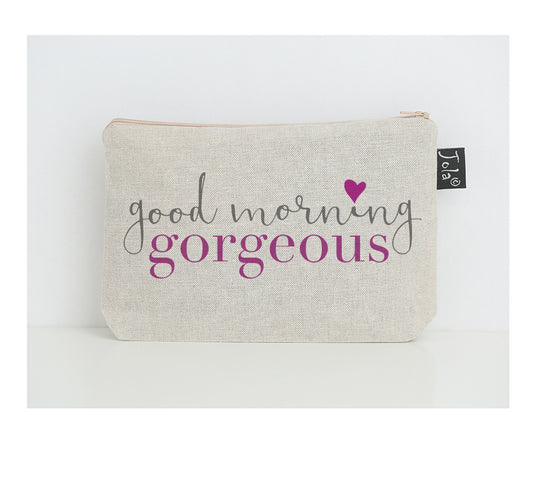 Good morning Gorgeous small make up bag pink heart