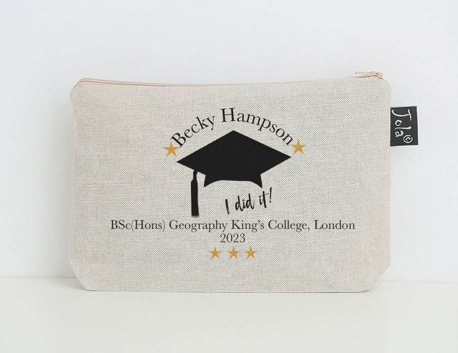 Graduation stars small make up bag - Jola Designs