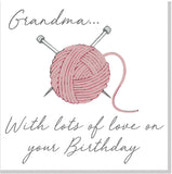 Knitting Nanny Birthday square card