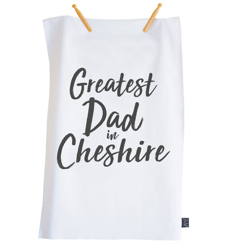 Personalised Greatest Dad City Tea Towel