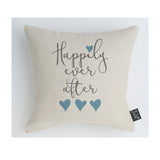 Wedding Happily ever after blue heart Cushion