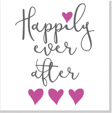 Wedding Happily Ever After Hearts square card