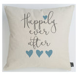 Wedding Happily ever after blue heart Cushion