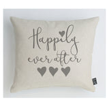 Wedding Happily ever after grey heart Cushion