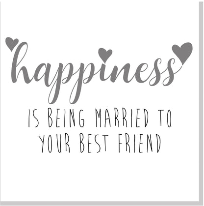 Happiness is being married to your best friend square card