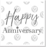 Happy Anniversary grey hearts  square card