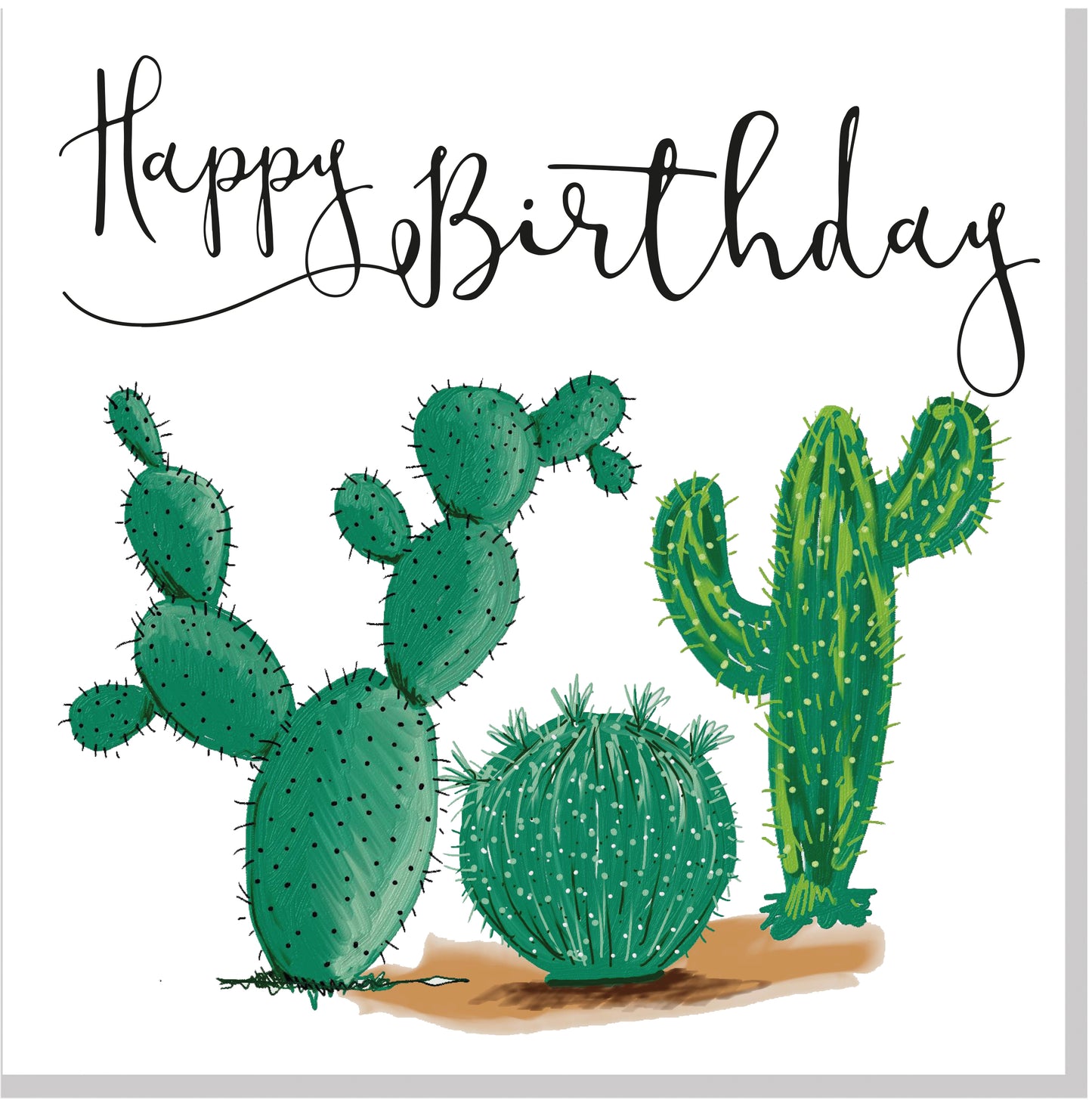 Happy Birthday Cactus square card