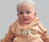 Peachy Pink Cute Animals Toddler Hoodie