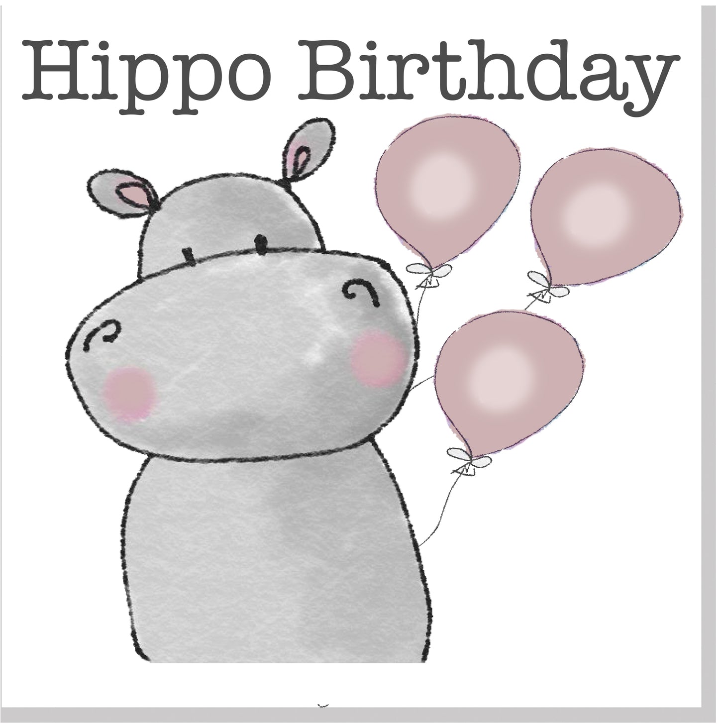 Hippo Birthday square card