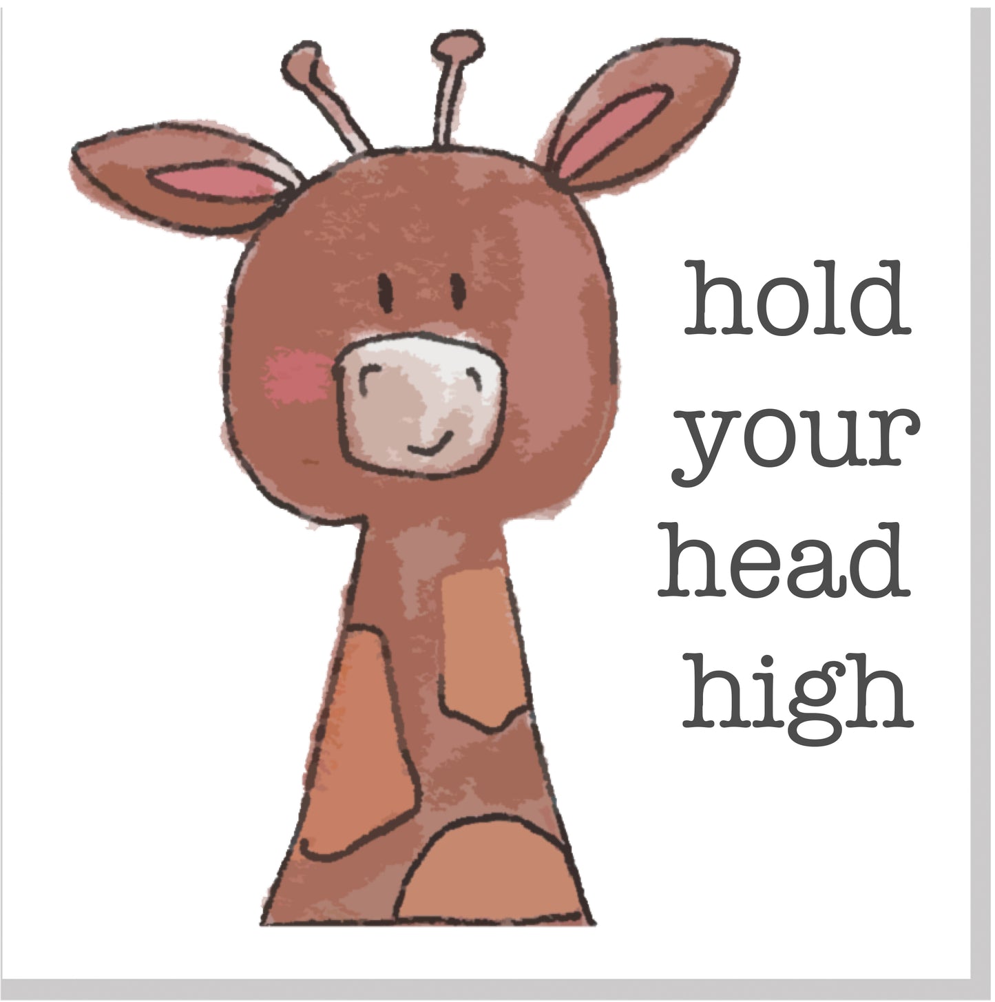Hold your head high Giraffe square card