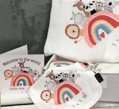 Rainbow Animals Baby Gift Set