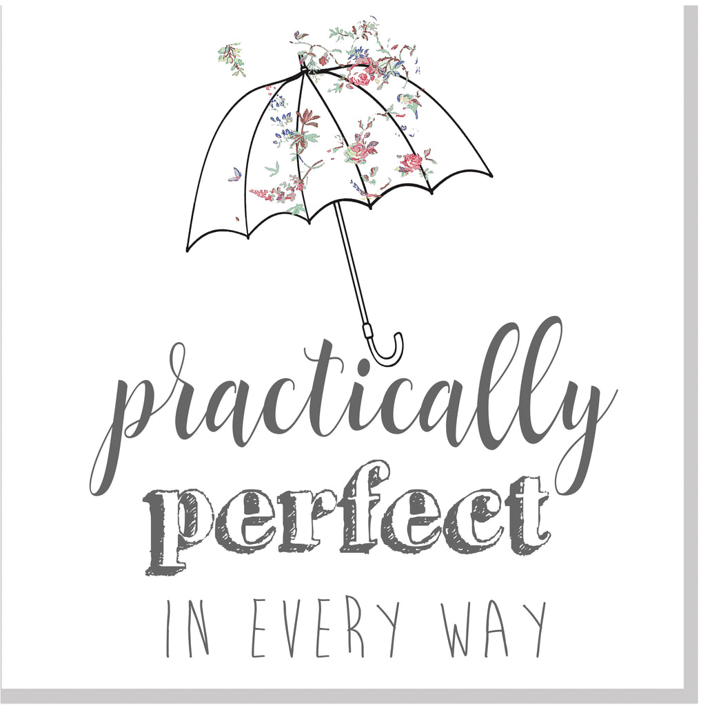 Balloon Floral practically perfect floral square card