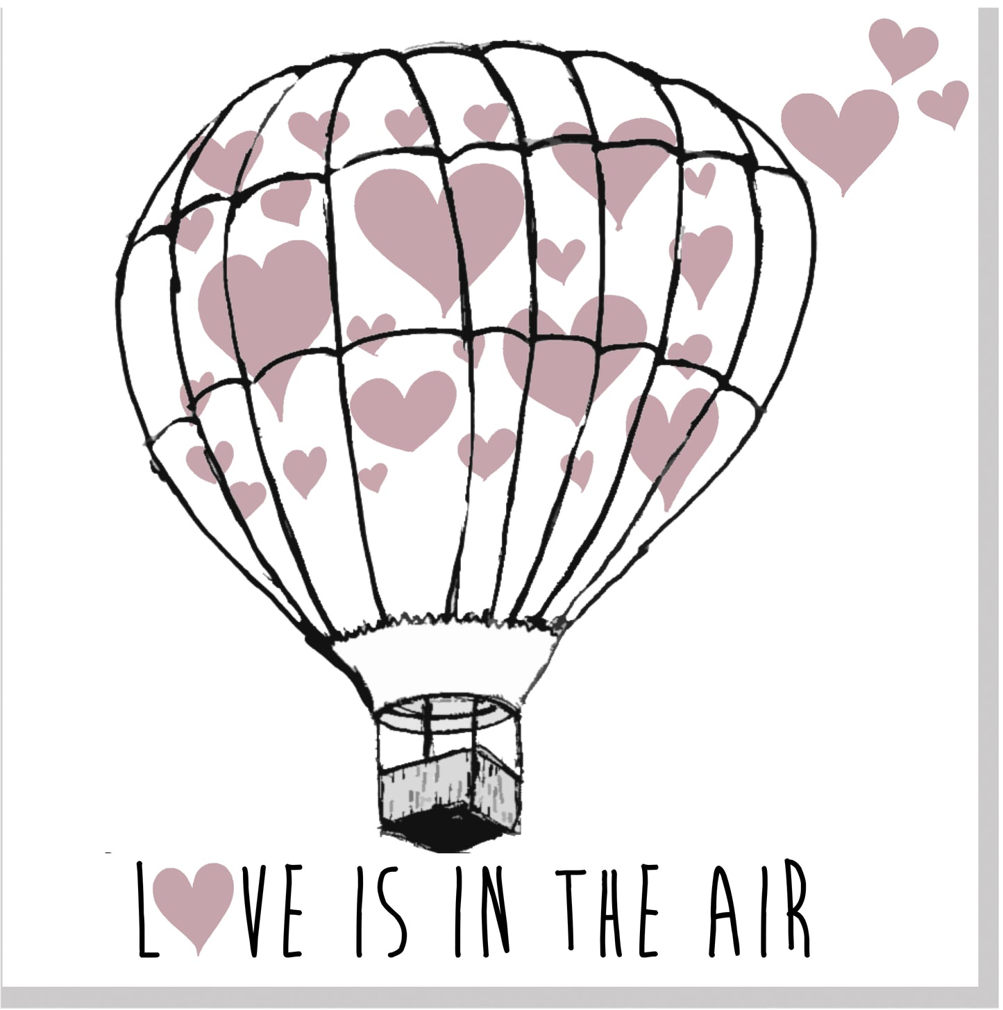 Balloon Heart Love is in the air square card