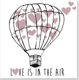 Balloon Heart Love is in the air square card