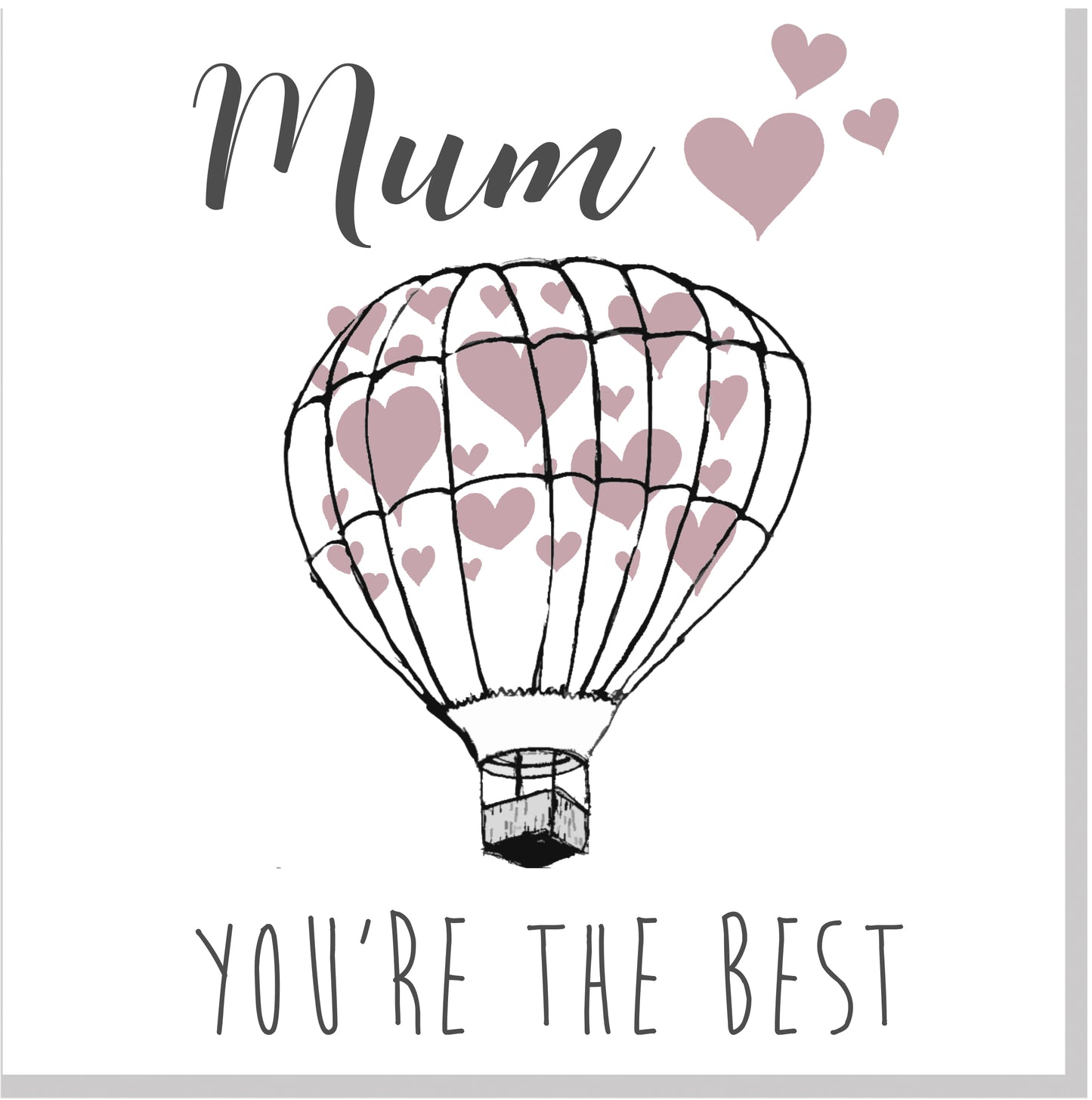 Pretty Balloon Hearts Mum square card