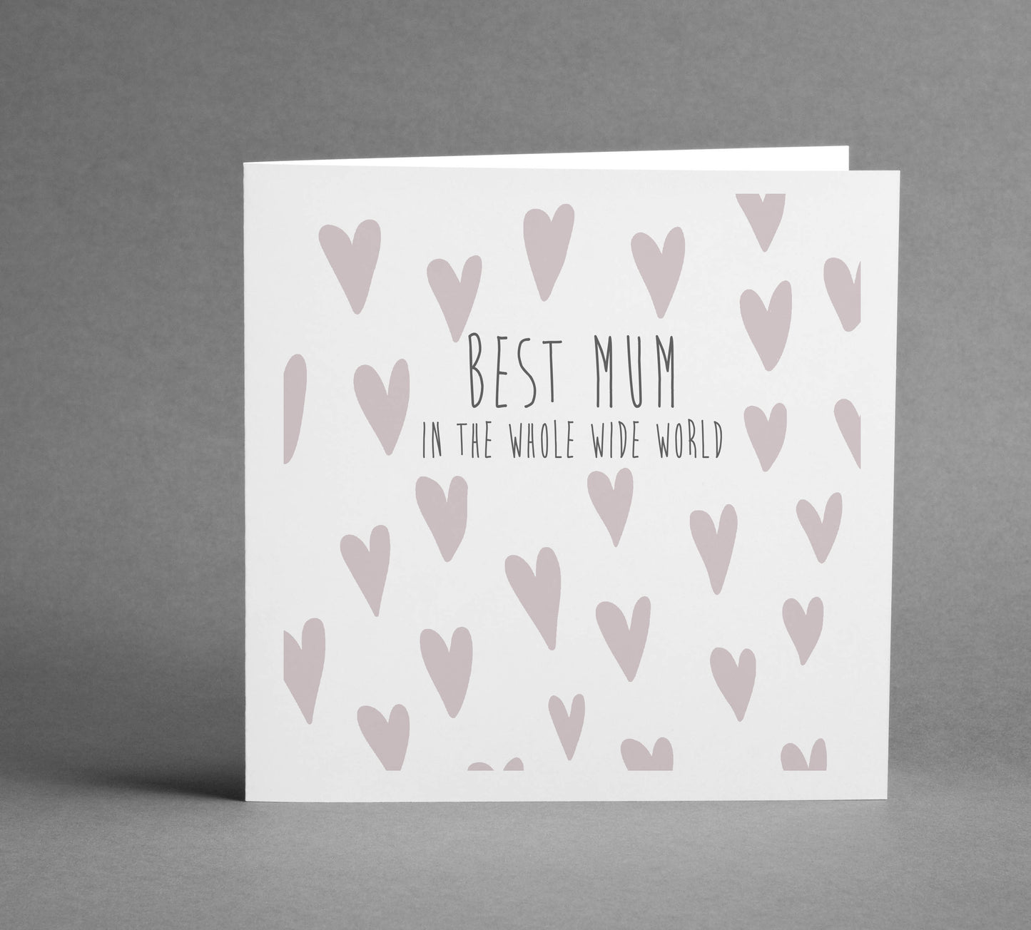 Best Mum in the whole wide world hearts square card