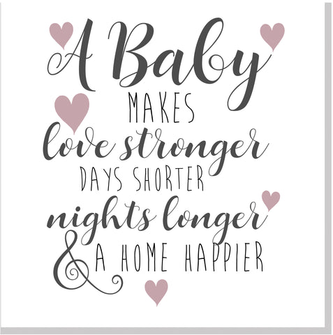 Baby happier home heart square card