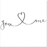 You and me swirl square card