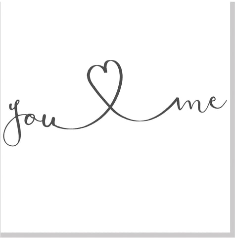 You and me swirl square card