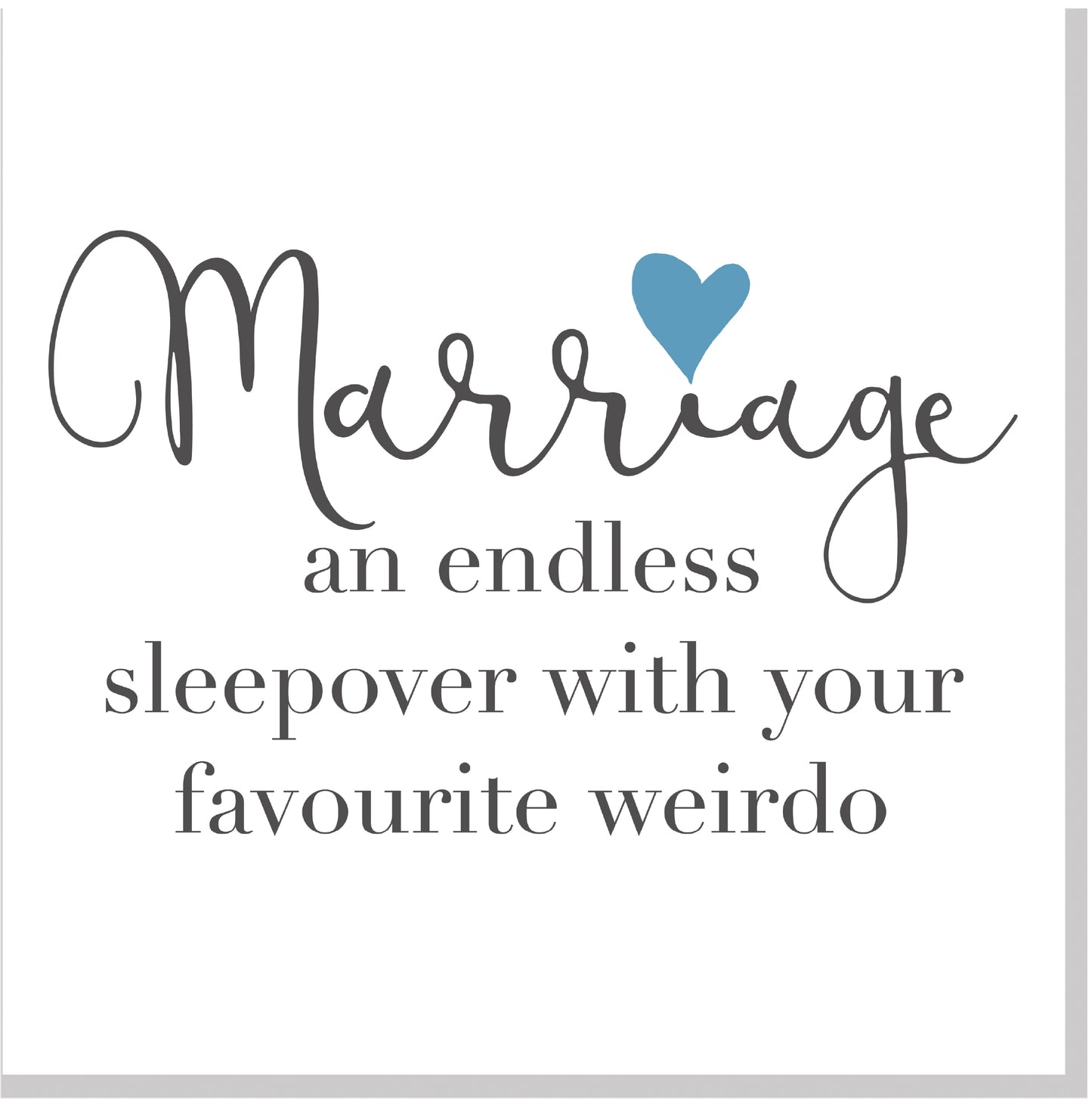 Marriage sleepover heart square card