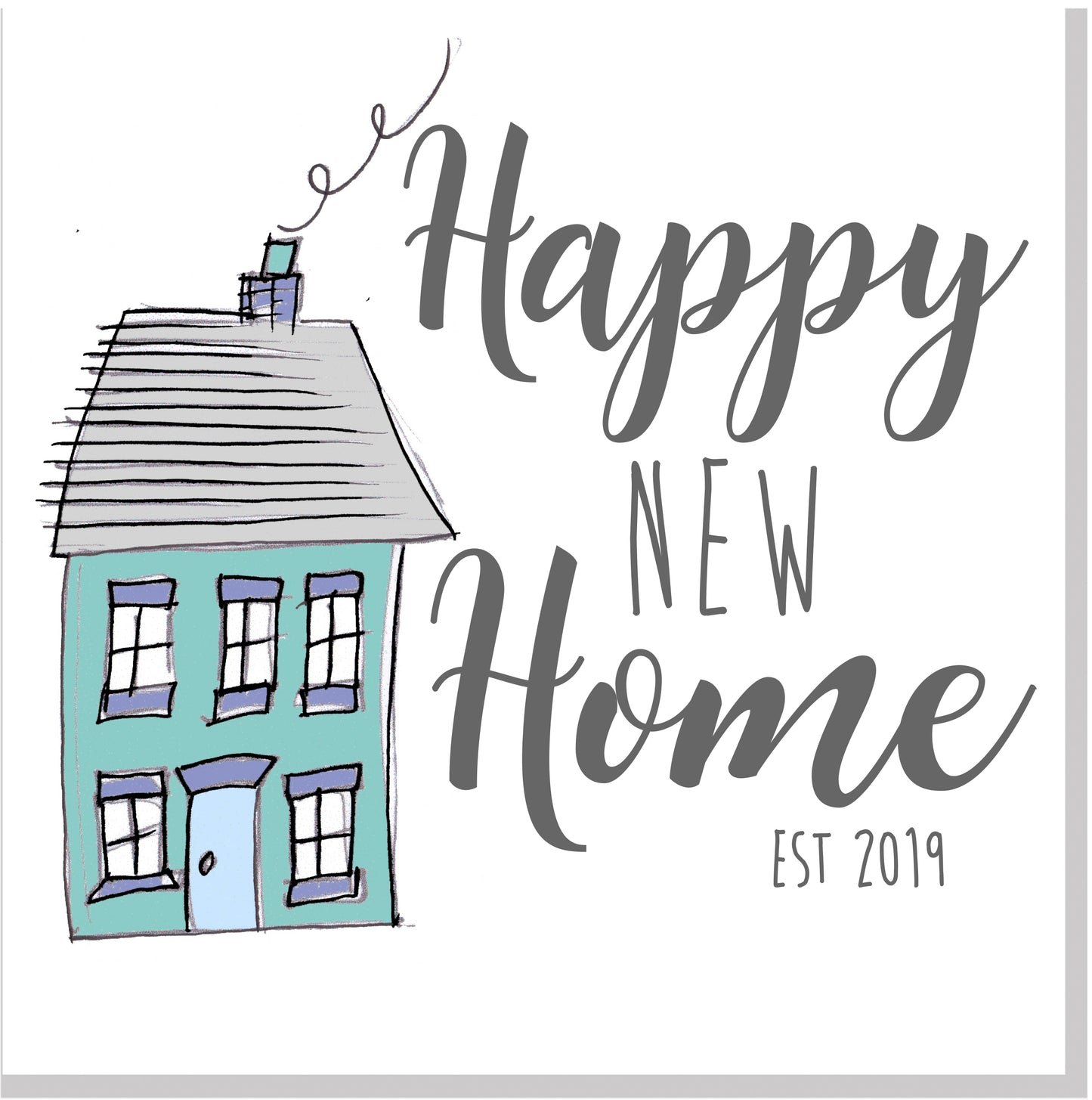 Happy new home house 2021 square card