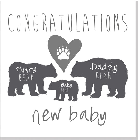 New Baby Bear family square card