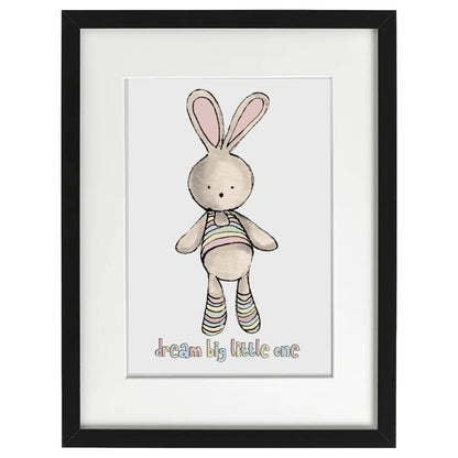 Framed Art - Dream Big Little One Bunny