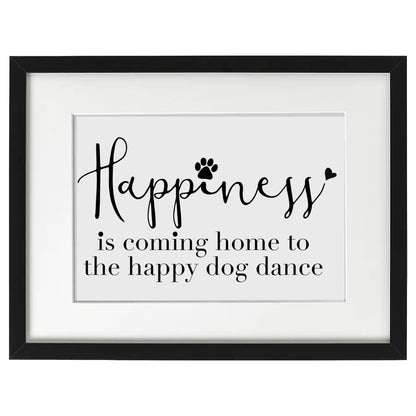 Framed Art - Happiness Happy Dog Dance