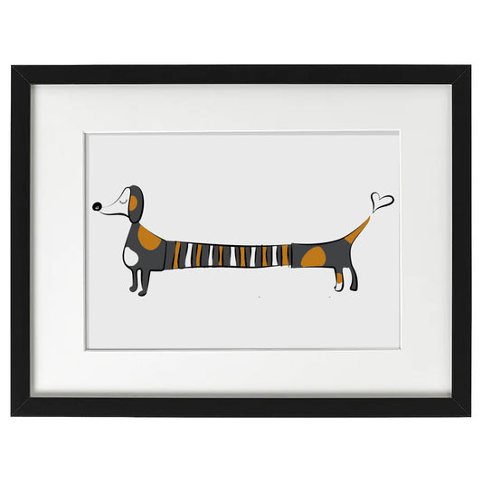 Framed Art - Jola Sausage Dog