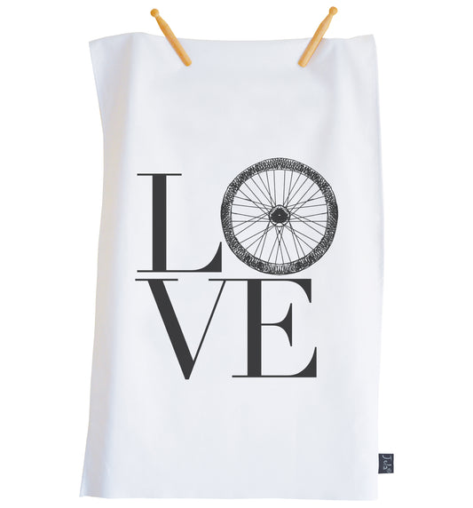 Love Bike Wheel tea towel