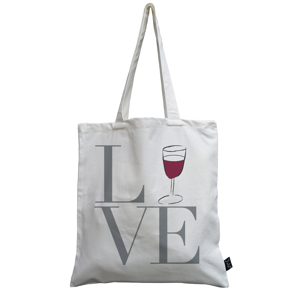 Love wine canvas bag