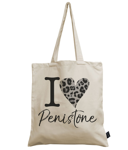 Personalised City Leopard Heart canvas bag