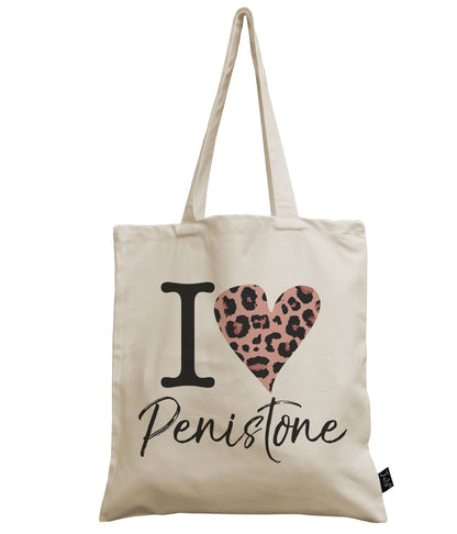 I Love City Personalised Leopard canvas bag